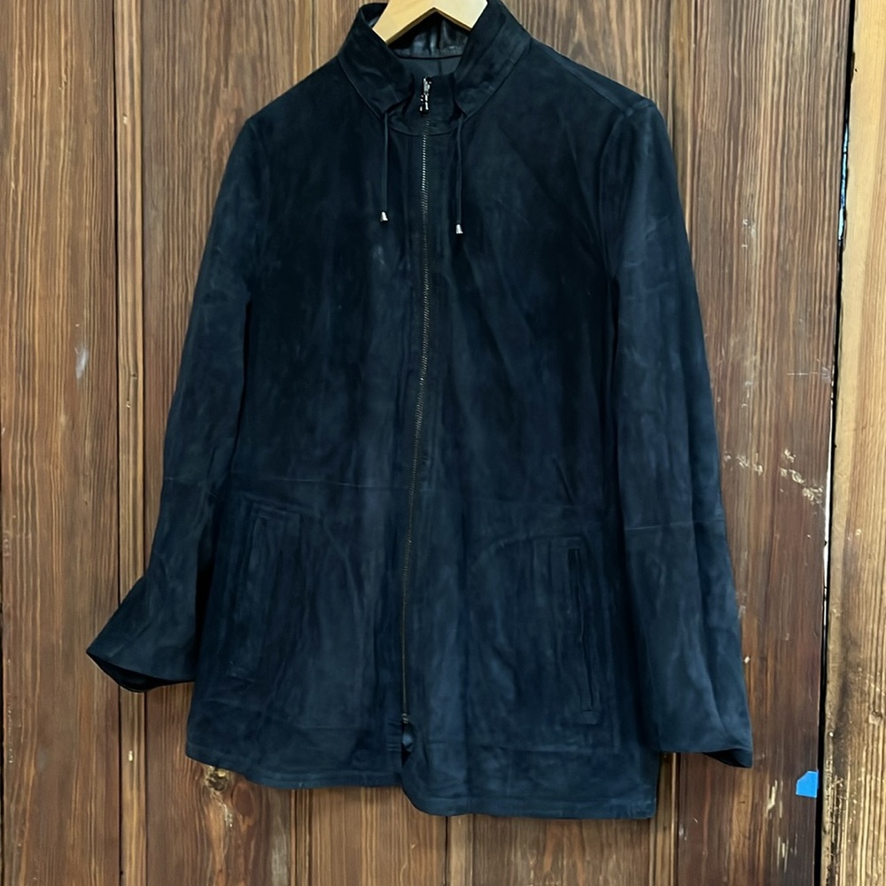 Overland Adele black reversible lambskin jacket, large